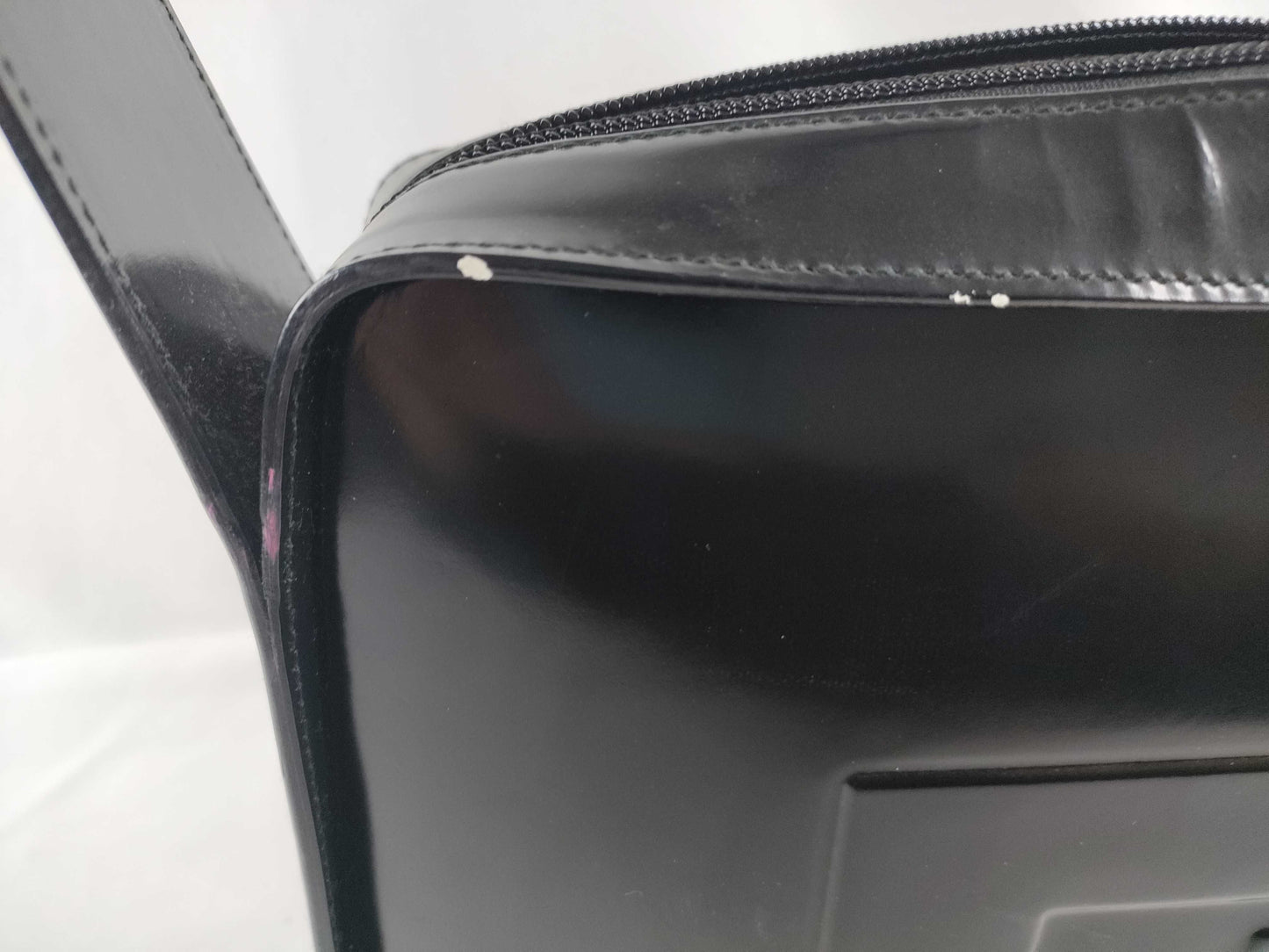 GUCCI G Logo One-Shoulder Bag 001.3032 Black Leather Shoulder Bag