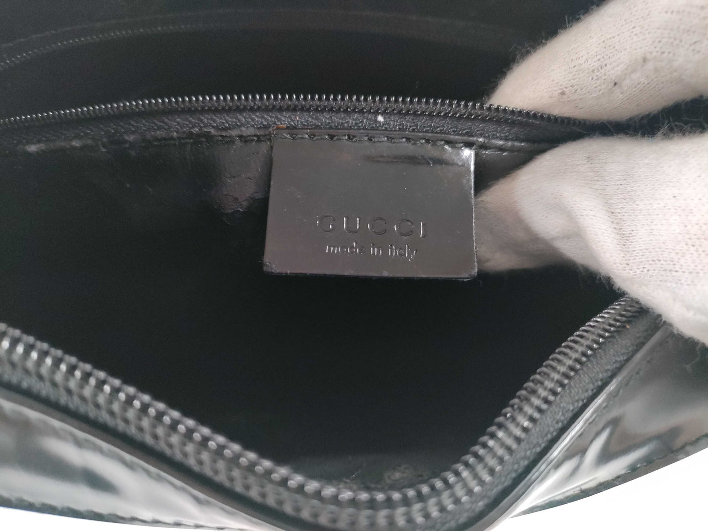 GUCCI G Logo One-Shoulder Bag 001.3032 Black Leather Shoulder Bag