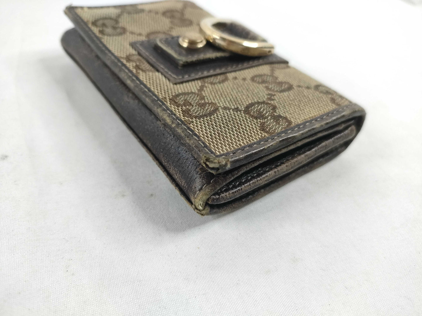 GUCCI GG Canvas Card Case 141417 Beige Card Case, Pass Case, Business Card Holder