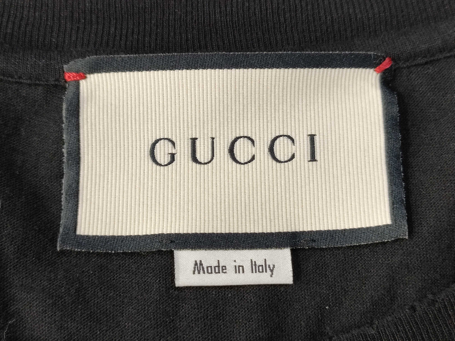 GUCCI GUCCI Logo Sherry T-shirt 440103 Size XL Black T-shirt