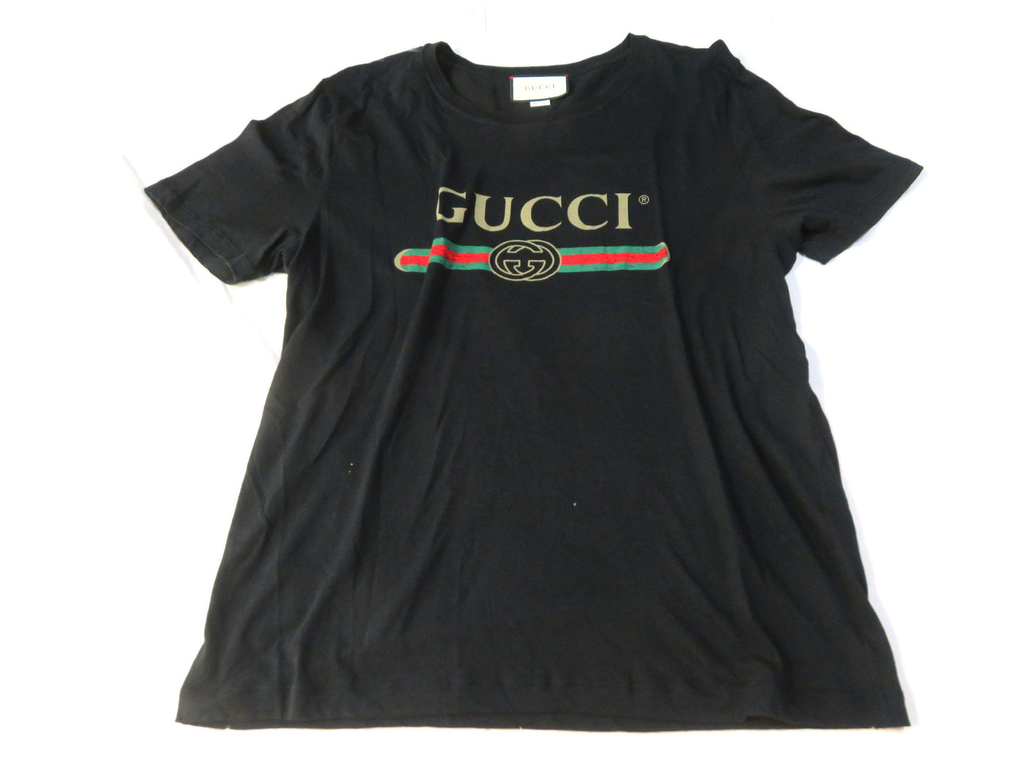 GUCCI GUCCI Logo Sherry T-shirt 440103 Size XL Black T-shirt