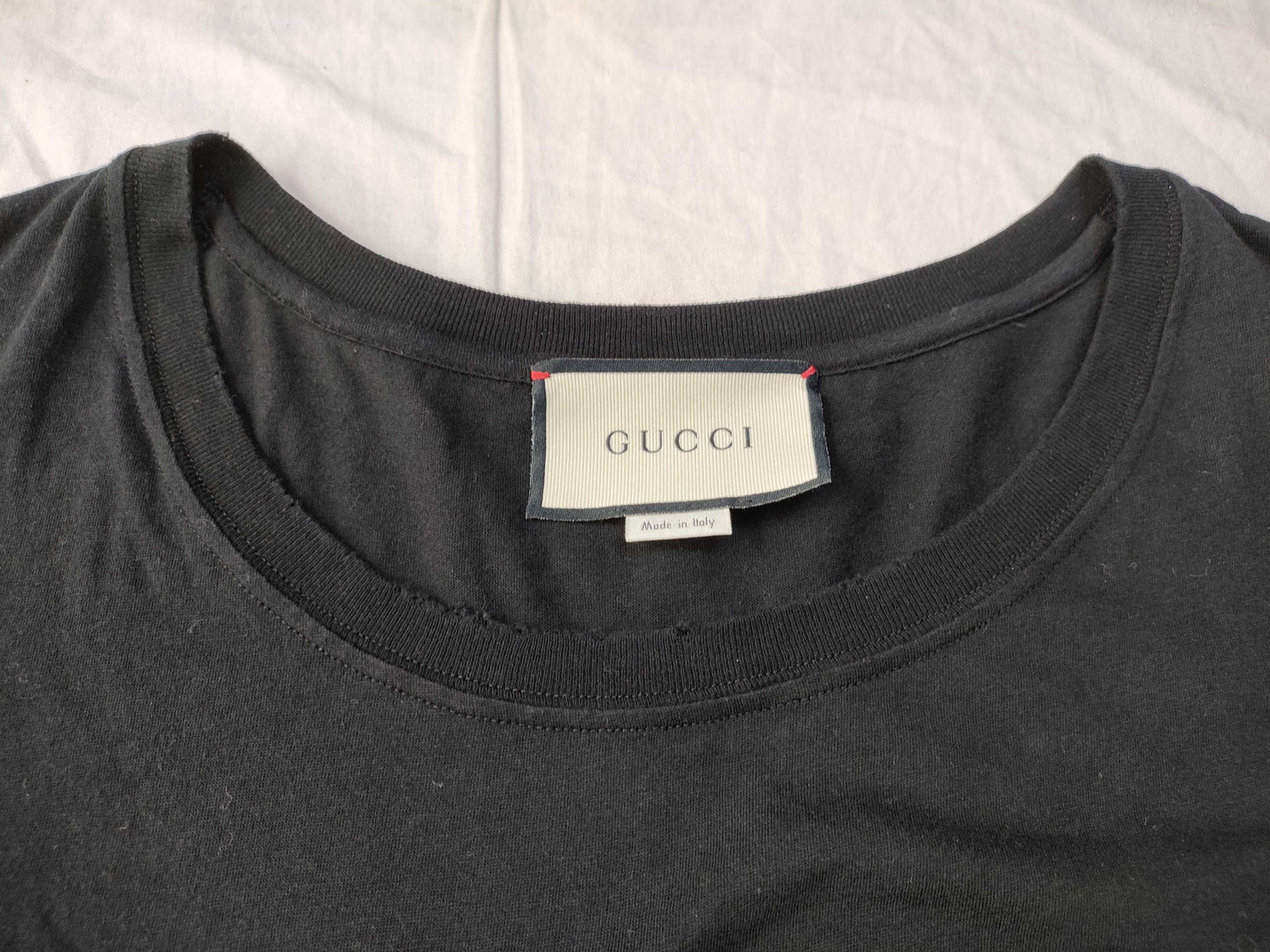 GUCCI GUCCI Logo Sherry T-shirt 440103 Size XL Black T-shirt