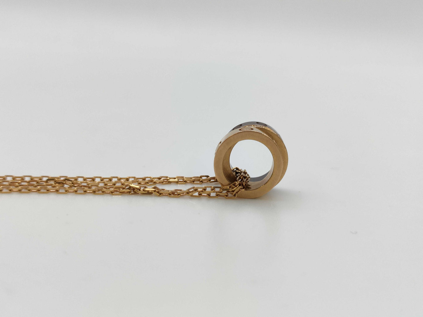Cartier Love Three Hoop Ceramic Diamond Au750 7.4g Necklace