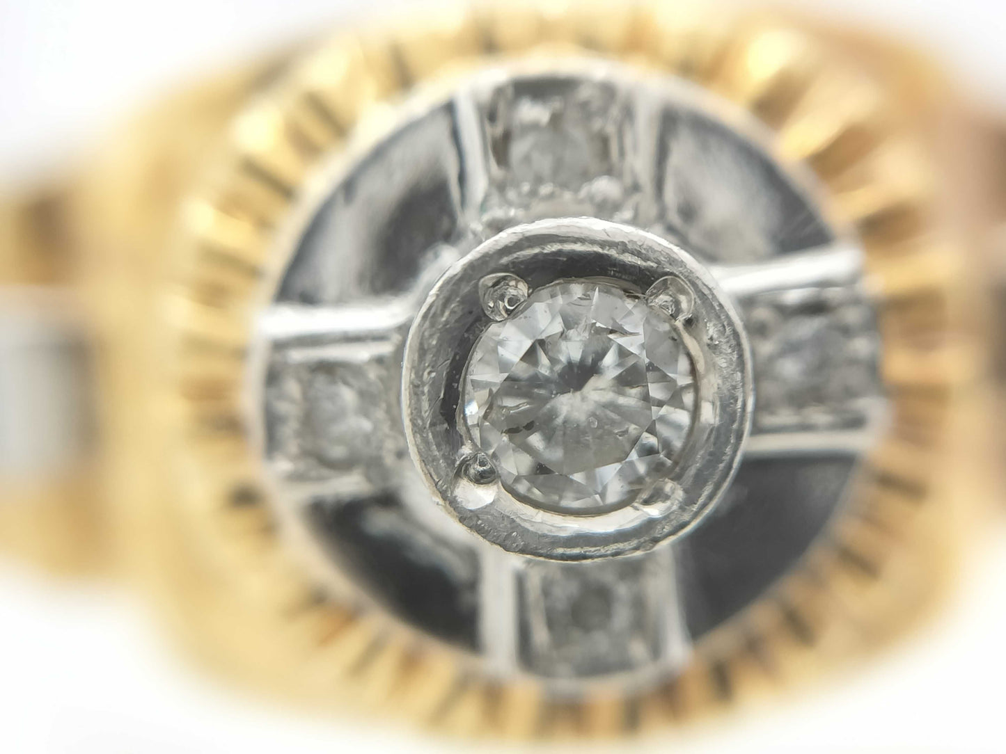 Diamond K18/PT900 5.6g Ring