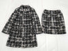 CHANEL 05A Coco Button Camellia Print Tweed Set Long Coat and Skirt P26844 P26845 Gray Other Apparel