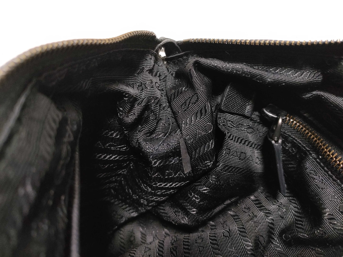 PRADA Nylon Prada Nylon Tessuto Robot 2-Way Handbag Black x Pink Handbag