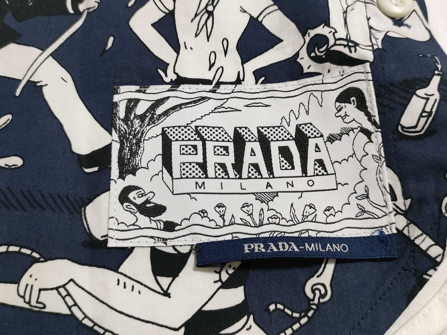 PRADA Prada Comic Print T-Shirt, Cut and Sewn, Size M