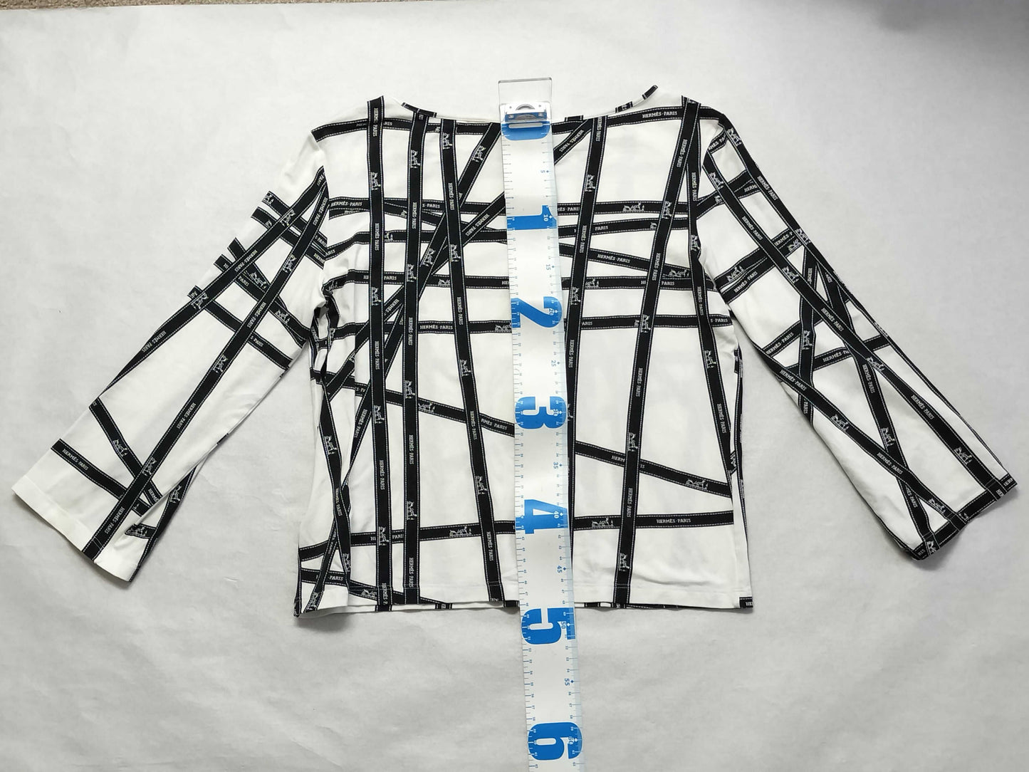 HERMES Ribbon Print Cut and Sew Top