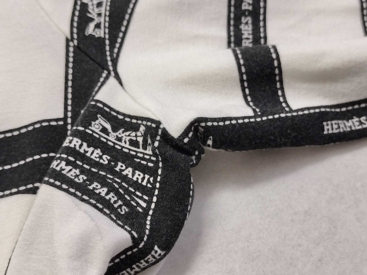 HERMES Ribbon Print Cut and Sew Top