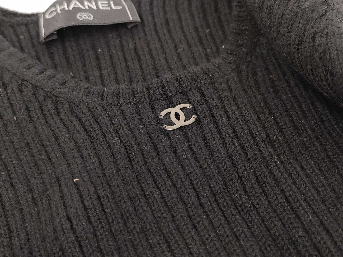 CHANEL Coco Mark One Point Knit Vest Top
