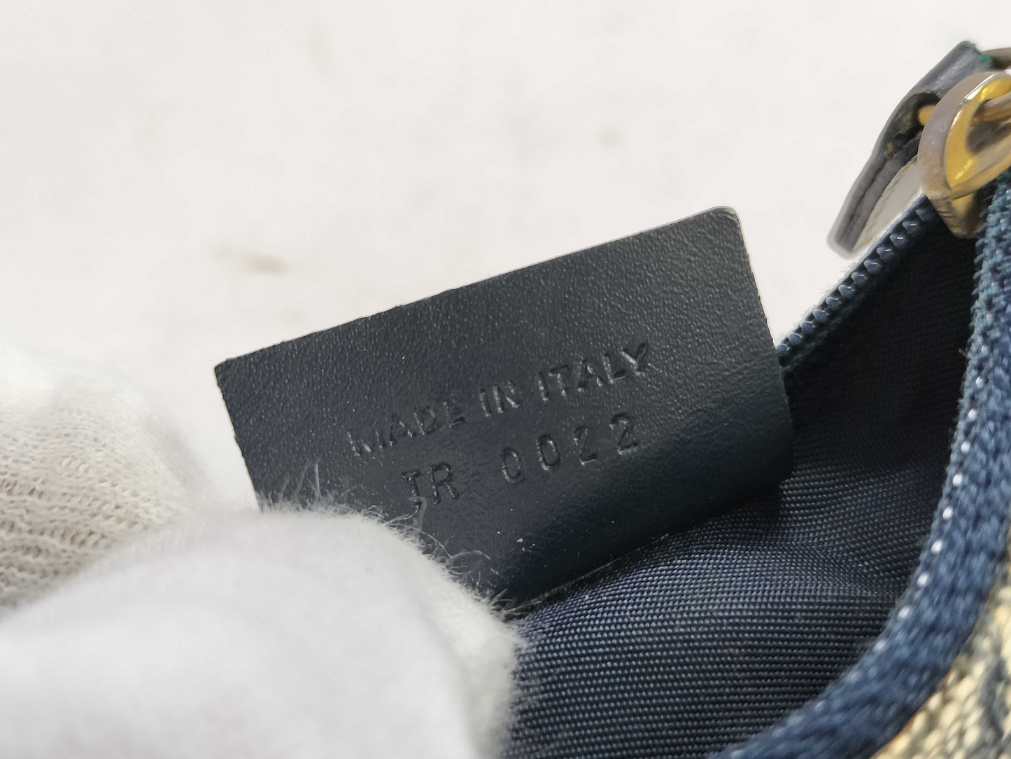 Dior Trotter Saddle Pouch in Navy Canvas.