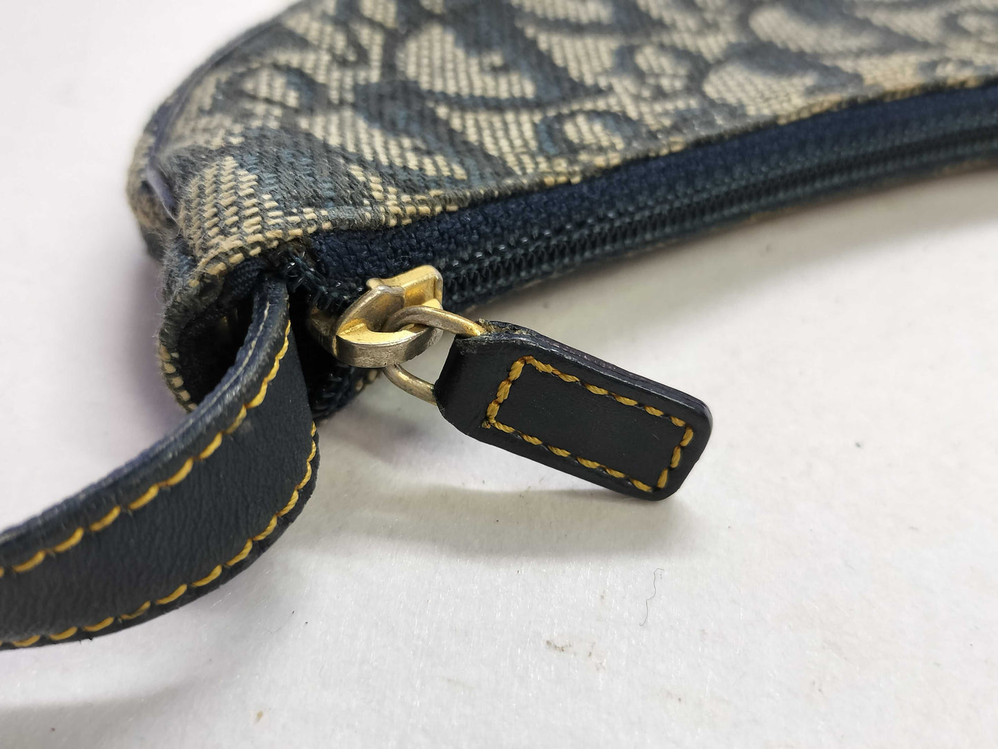 Dior Trotter Saddle Pouch in Navy Canvas.