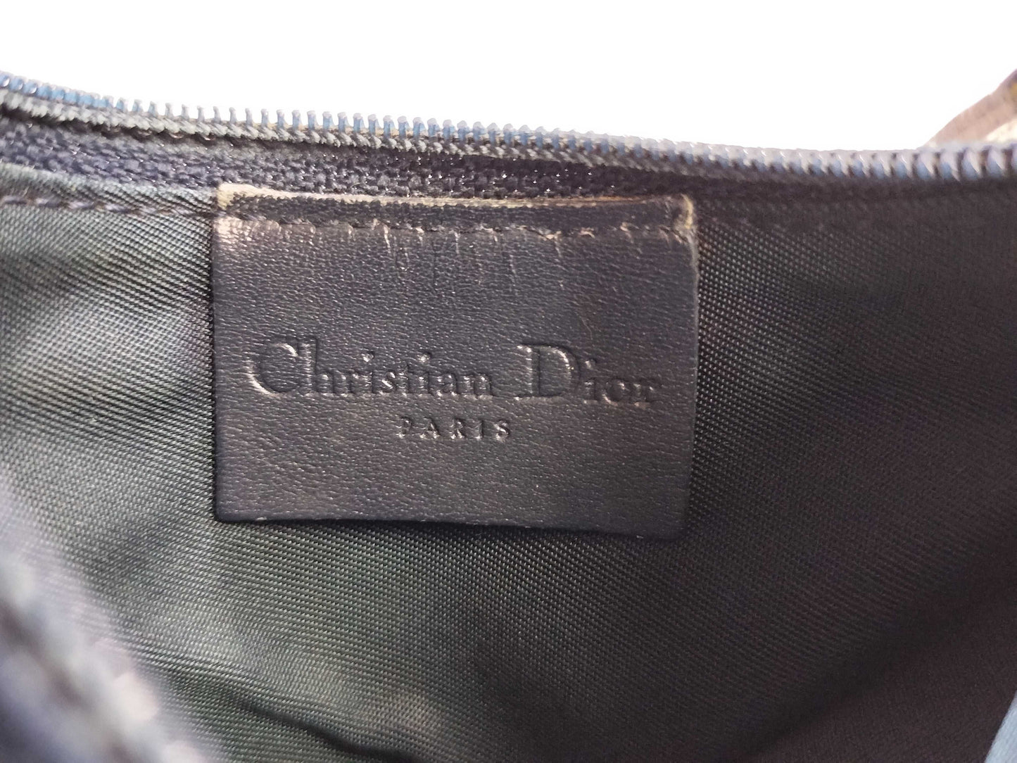 Dior Trotter Saddle Pouch in Navy Canvas.