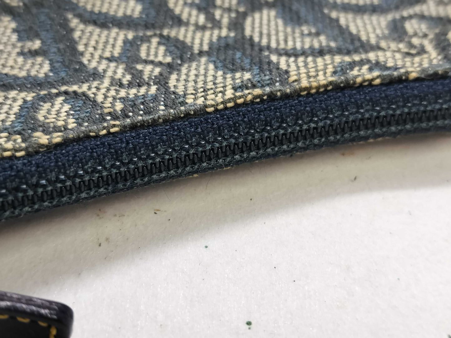 Dior Trotter Saddle Pouch in Navy Canvas.