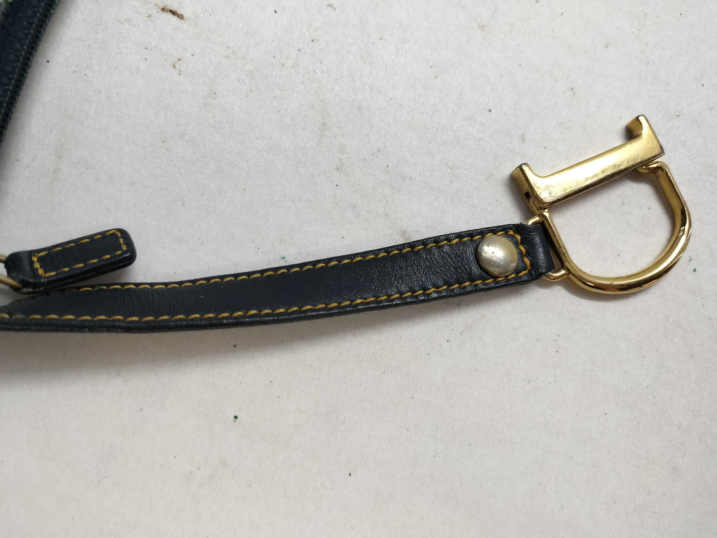 Dior Trotter Saddle Pouch in Navy Canvas.