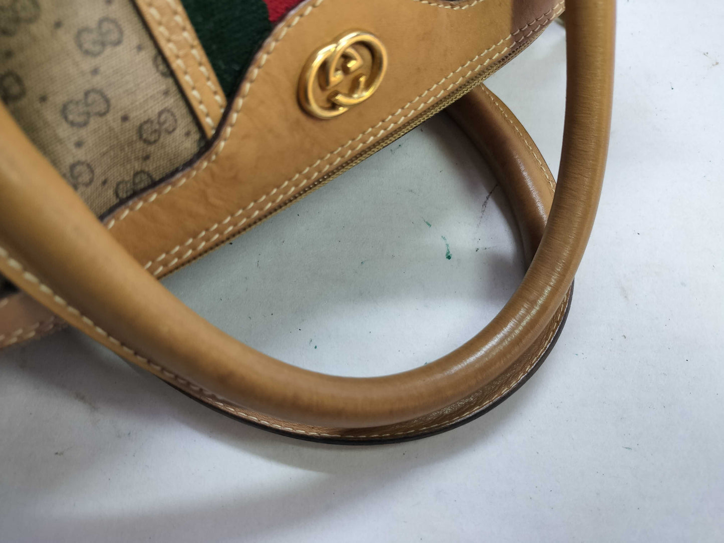 GUCCI GG Gucci 002.58.4422 Mini Boston Bag Old Gucci GG Sherry Line PVC/Leather Handbag