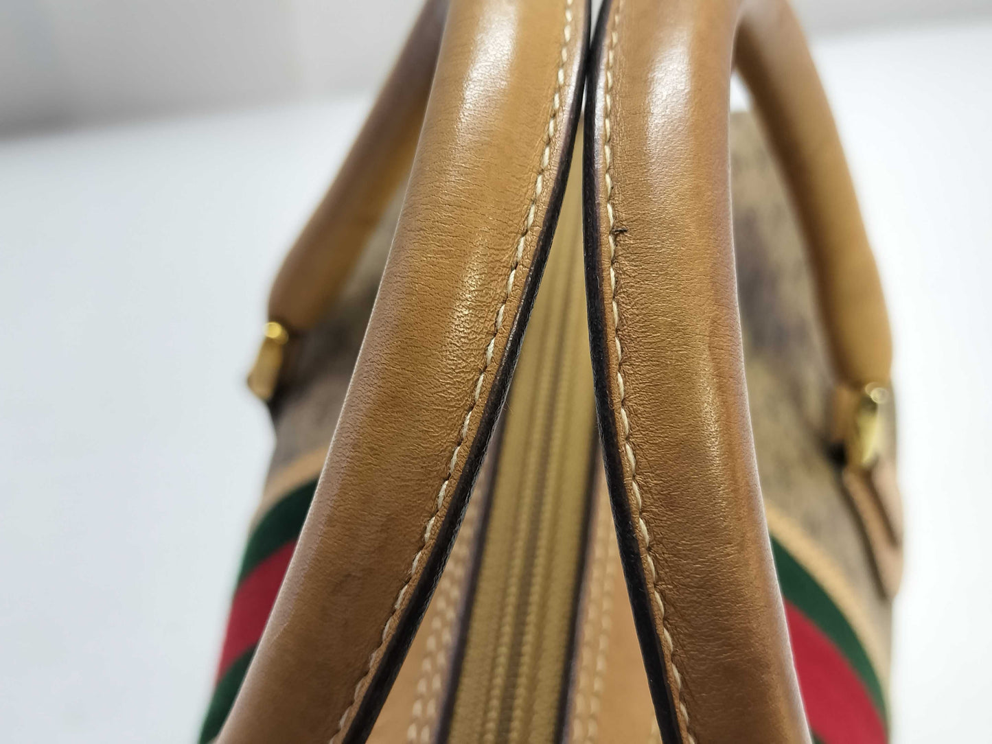GUCCI GG Gucci 002.58.4422 Mini Boston Bag Old Gucci GG Sherry Line PVC/Leather Handbag