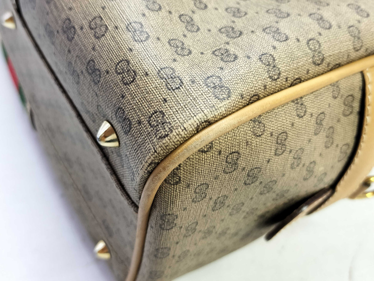 GUCCI GG Gucci 002.58.4422 Mini Boston Bag Old Gucci GG Sherry Line PVC/Leather Handbag