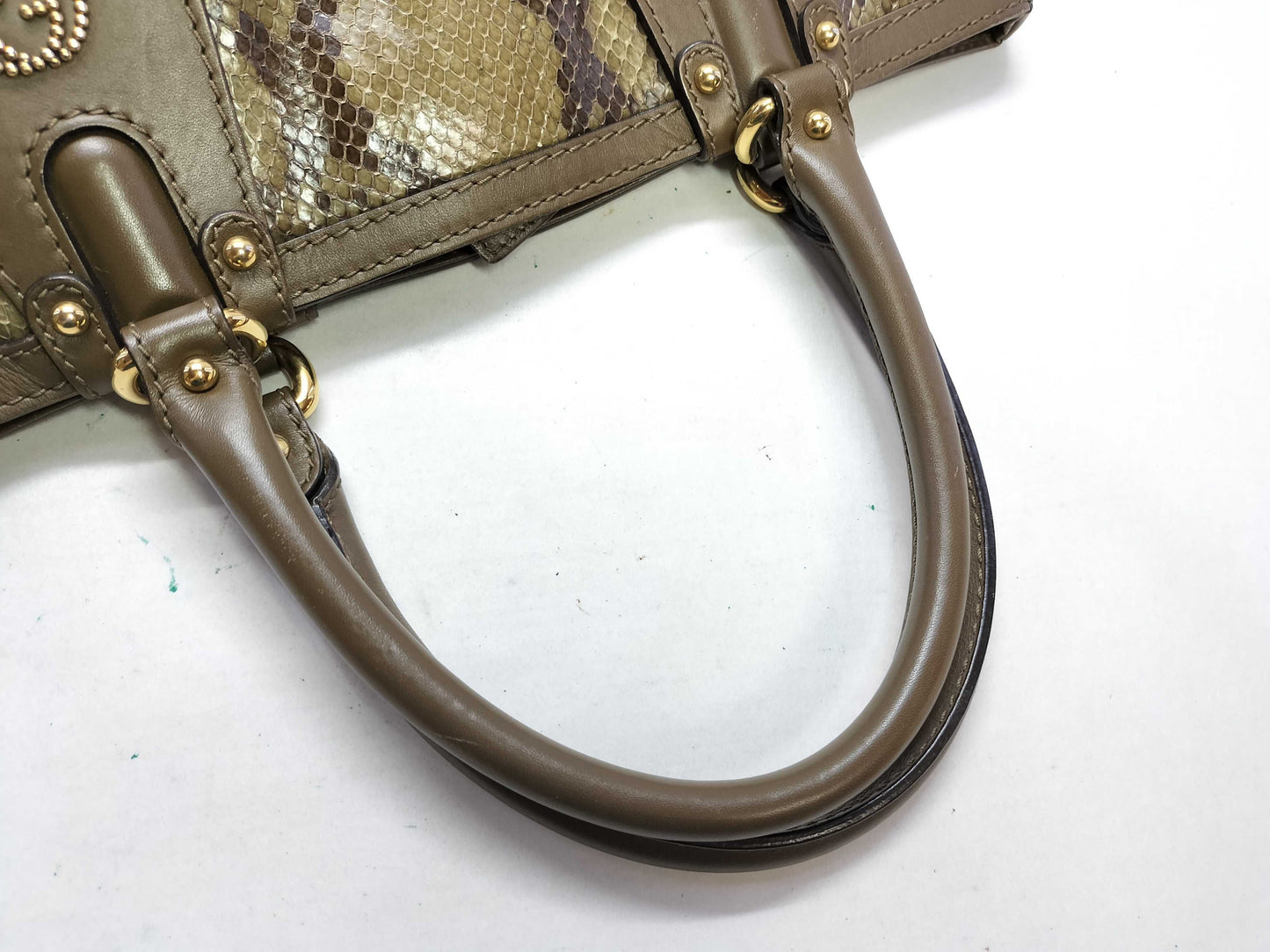 GUCCI GG GUCCI Python Tote Bag with GG Hardware 269953 Tote Bag