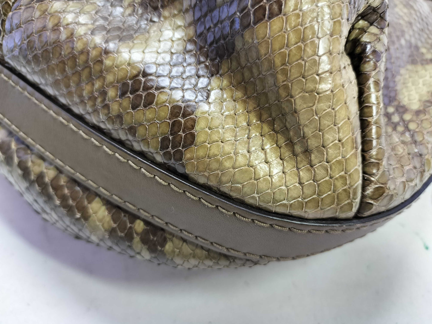 GUCCI GG GUCCI Python Tote Bag with GG Hardware 269953 Tote Bag