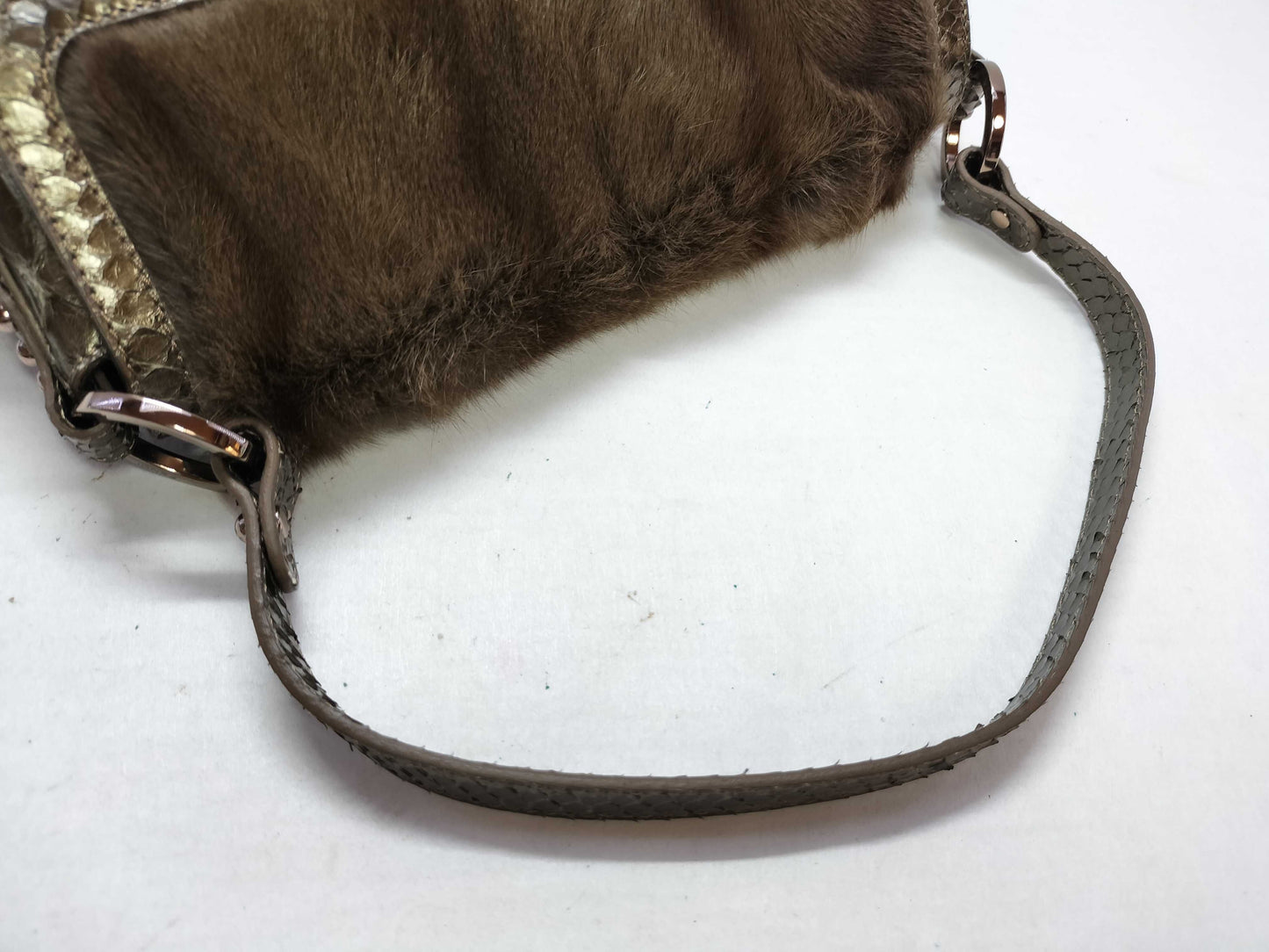 FENDI FENDI Python Fur Chef Bag Handbag