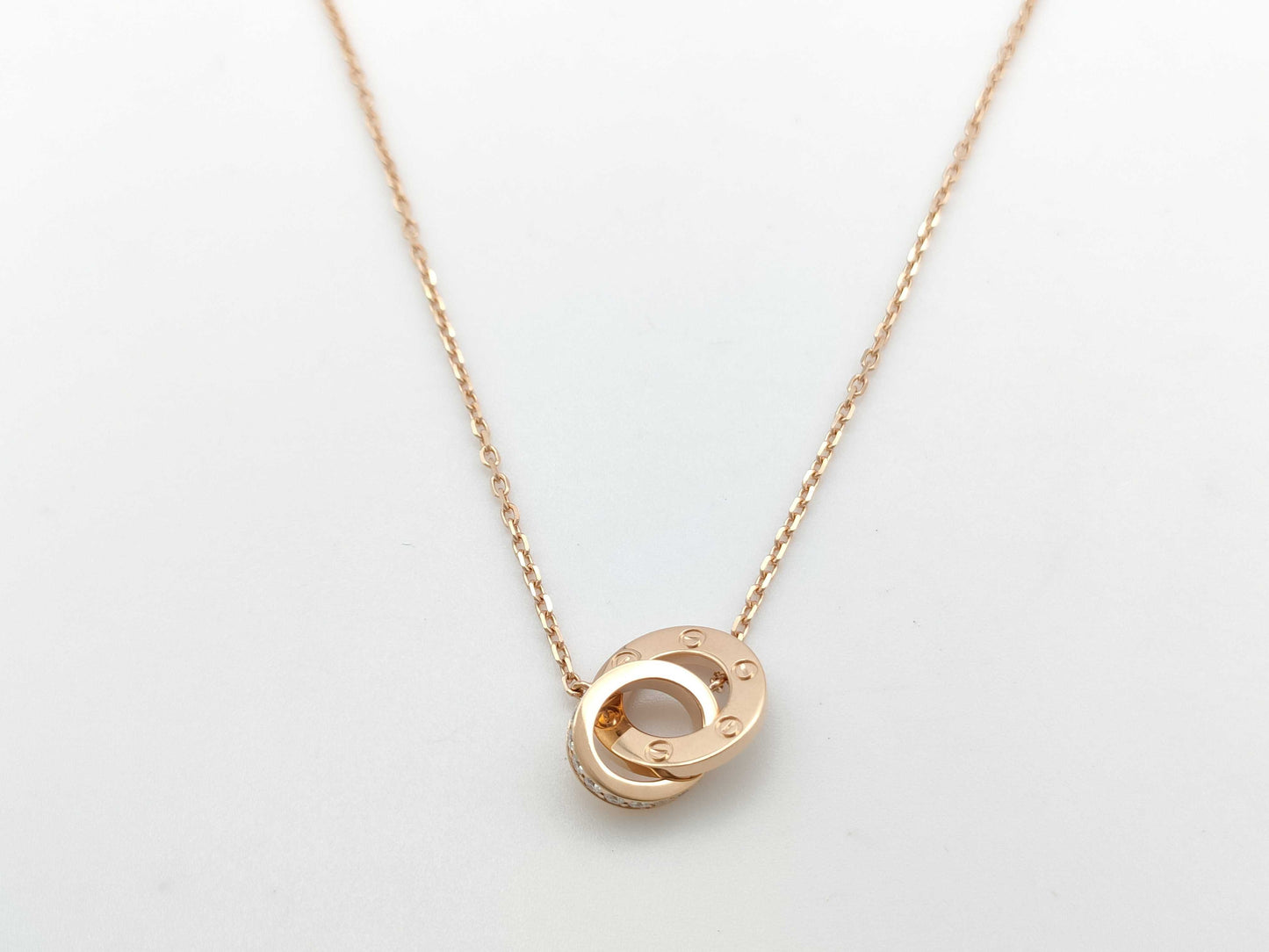Cartier Love Circle Diamond Necklace in PG and Au750, 5.6g