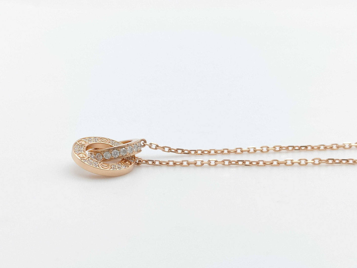 Cartier Love Circle Diamond Necklace in PG and Au750, 5.6g
