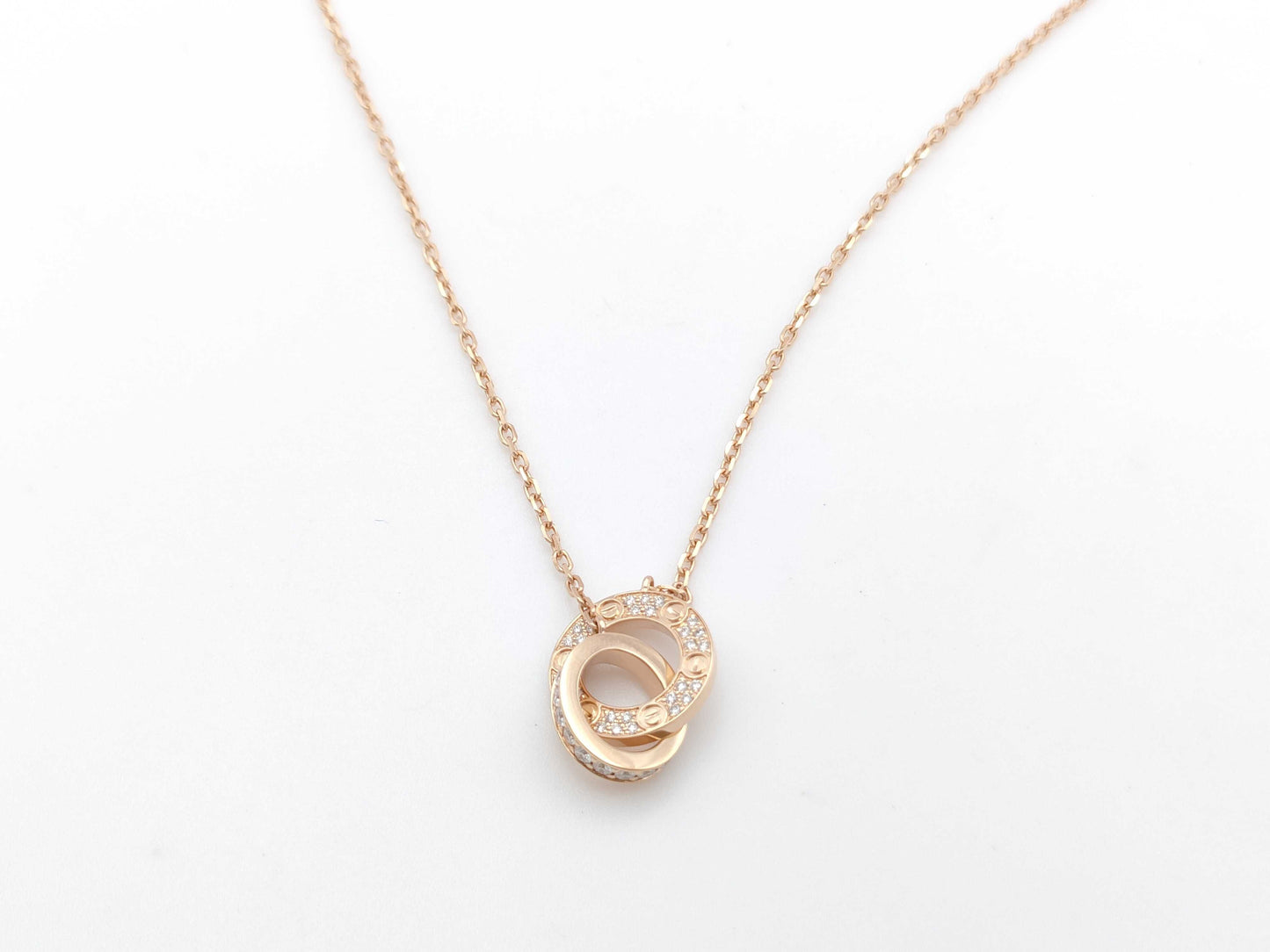 Cartier Love Circle Diamond Necklace in PG and Au750, 5.6g