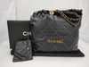 CHANEL Shoulder Bag AS3261 Black Calfskin MAT GOLD Shoulder Bag