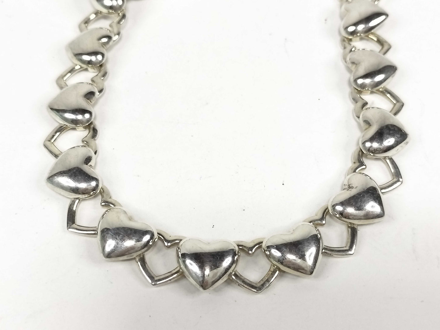 Tiffany & Co. Heart and Row Necklace, 925, 56.6g