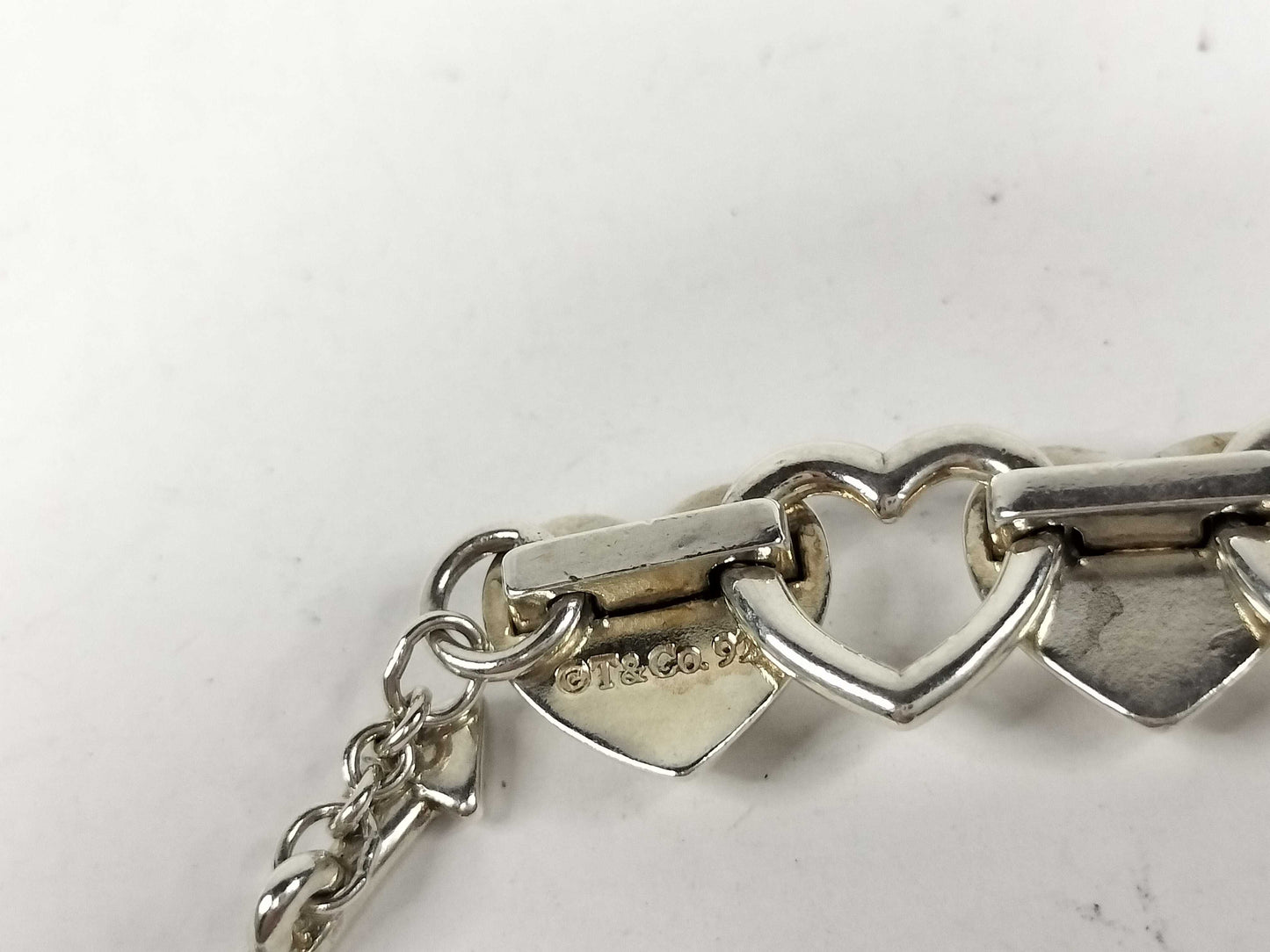Tiffany & Co. Heart and Row Necklace, 925, 56.6g