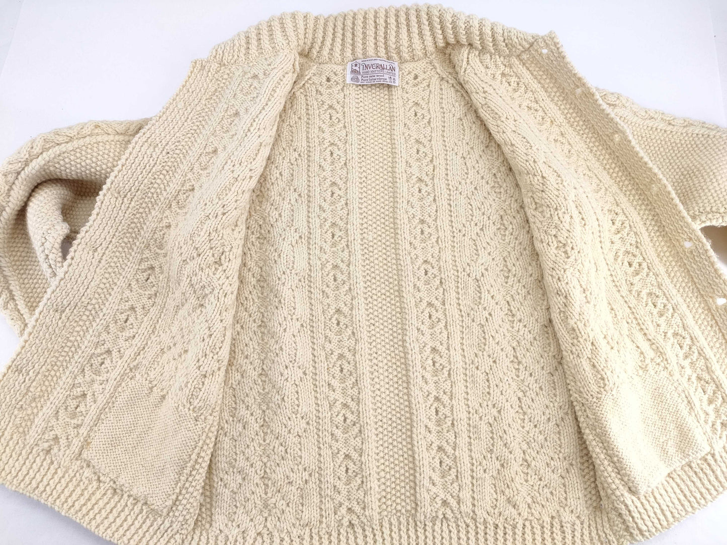 Inverallan A3 Cable Knit Sweater with Brown Tag, Cardigan