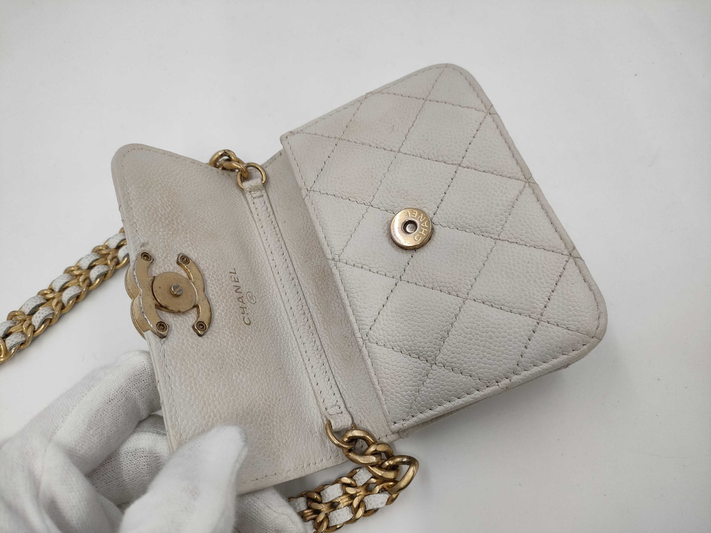 CHANEL Chain Shoulder Bag Mini White 31 Series Shoulder Bag