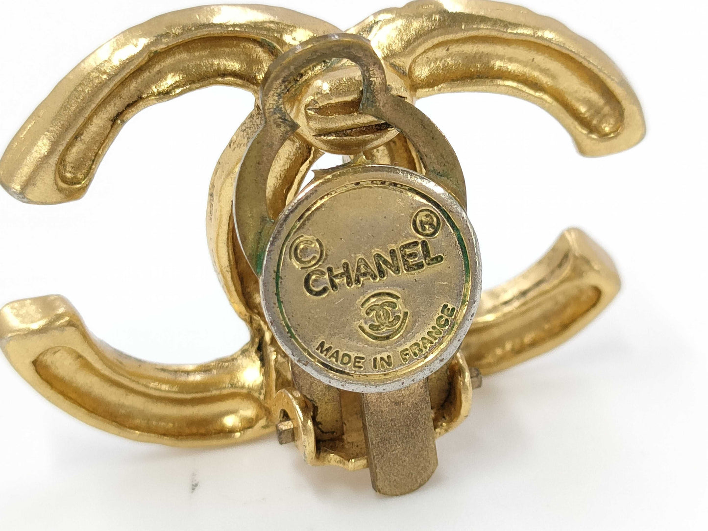 CHANEL Coco Mark Earrings with Engraved Plate