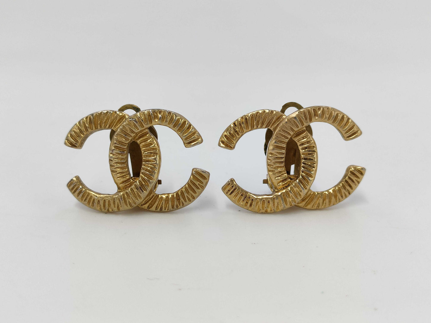 CHANEL Coco Mark Earrings with Engraved Plate