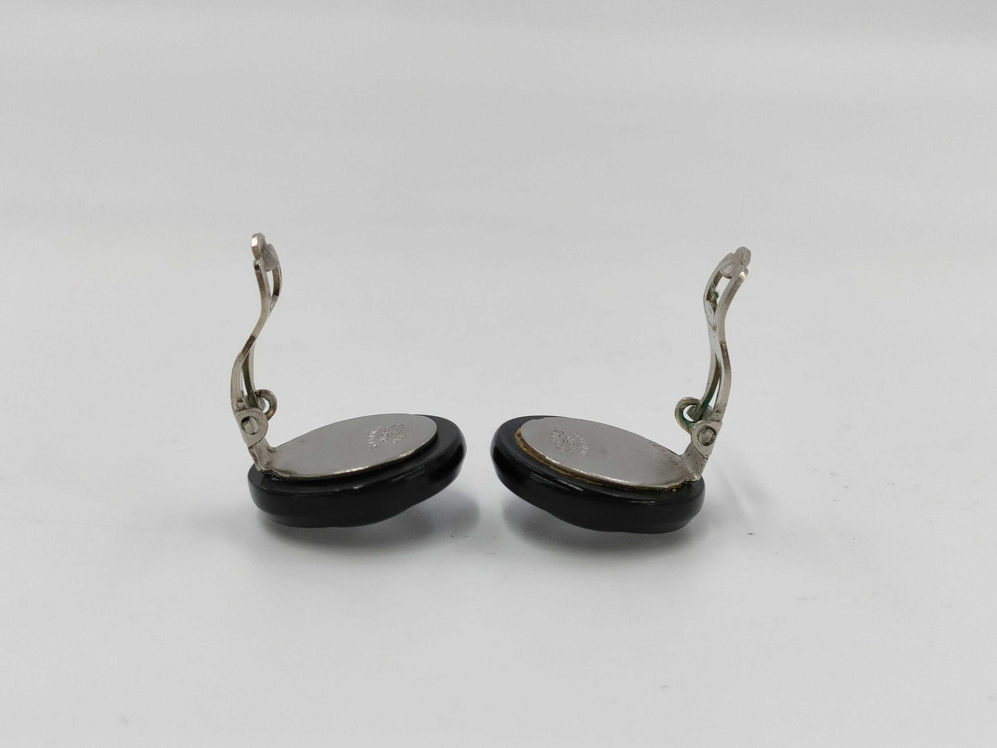 CHANEL 98P Coco Mark Logo Black Earrings