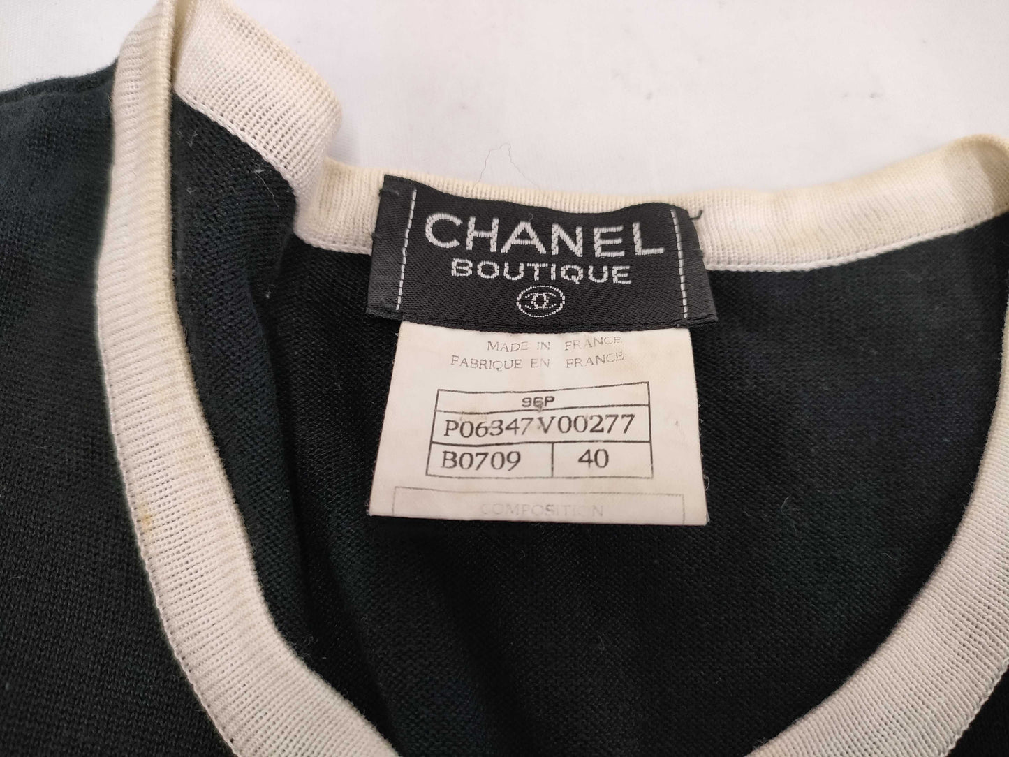 CHANEL Chanel Cardigan Two-tone Size 40 Tops