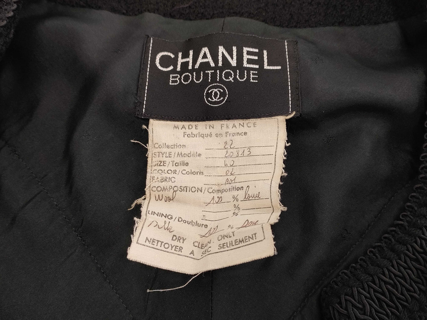 CHANEL 1991SS runway jacket set, black, size 40, other apparel