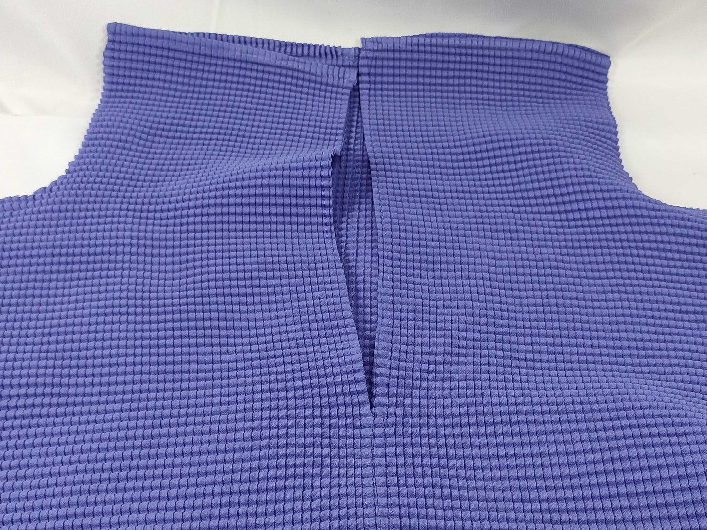 ISSEY MIYAKE Top, High Neck, Long Sleeve, Blue Top