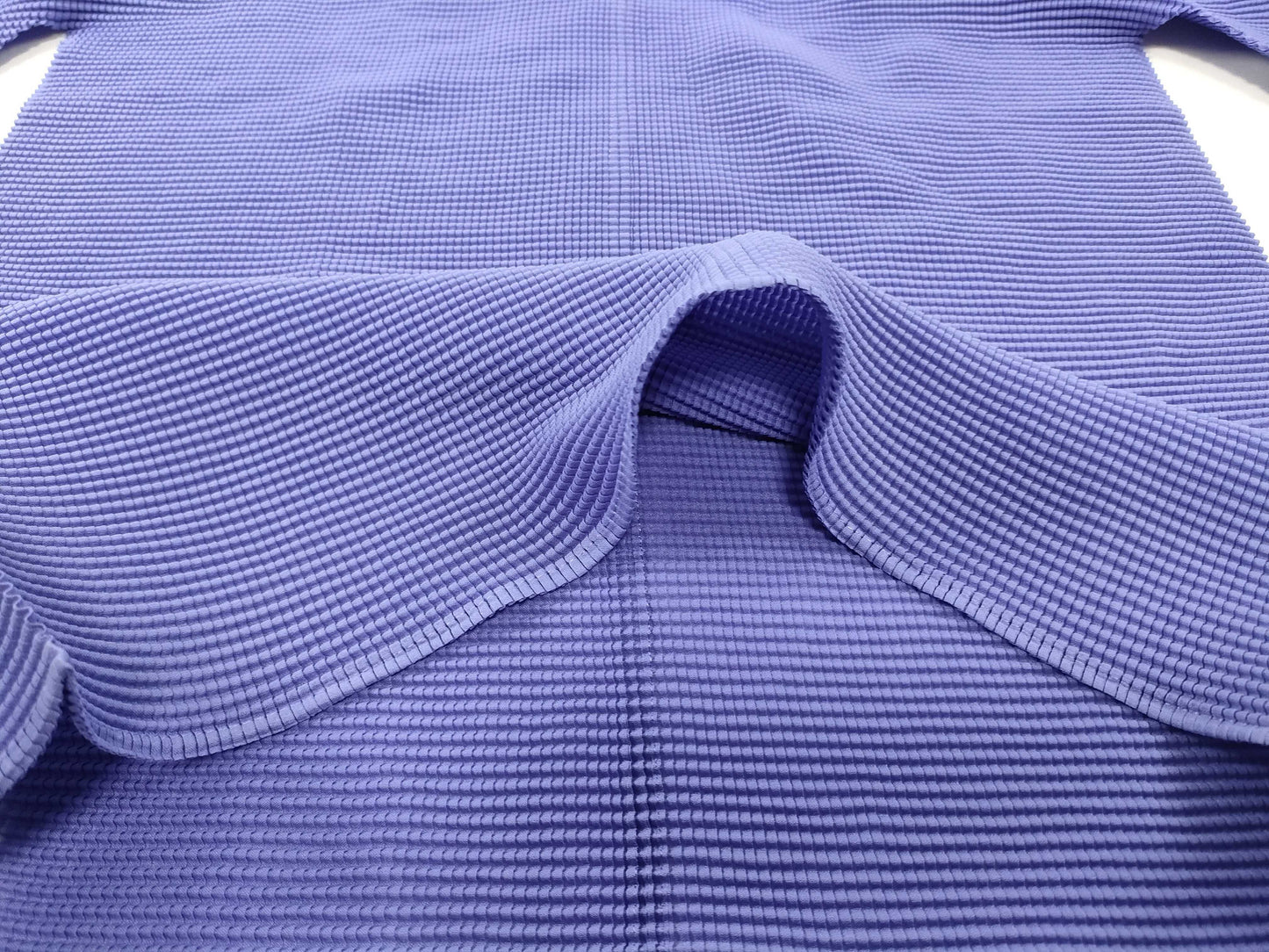 ISSEY MIYAKE Top, High Neck, Long Sleeve, Blue Top
