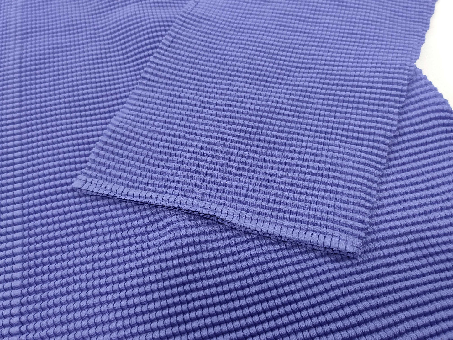 ISSEY MIYAKE Top, High Neck, Long Sleeve, Blue Top