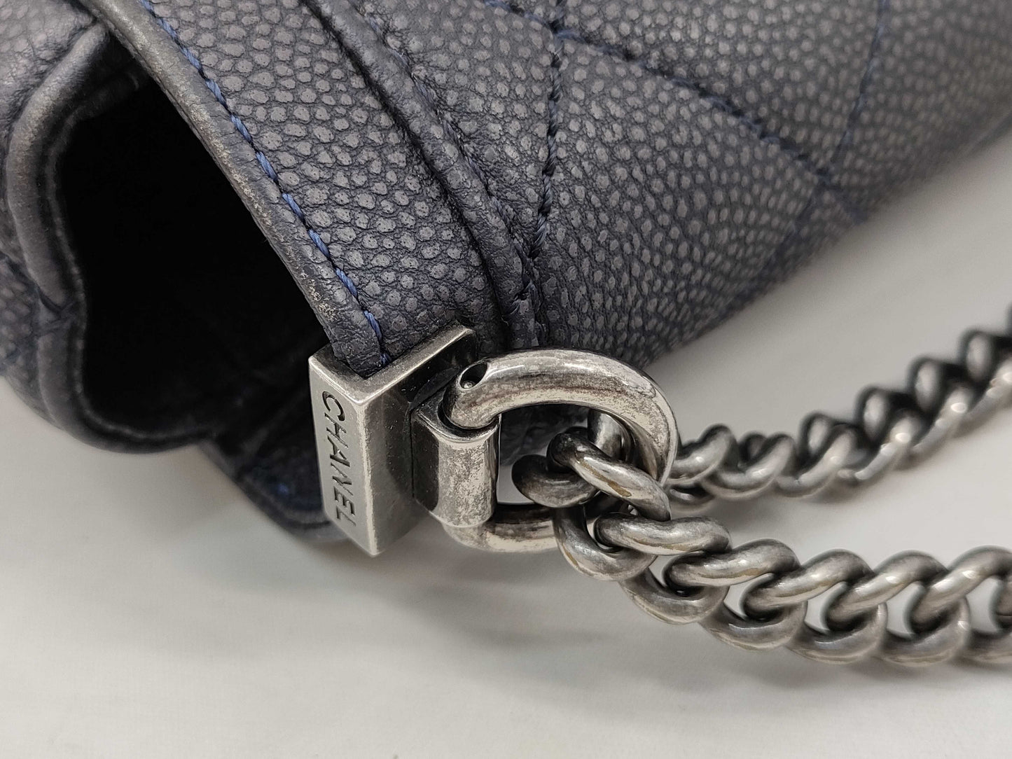 CHANEL Caviar Skin Shoulder Bag with Seal