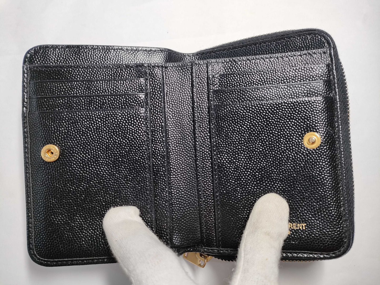 SAINT LAURENT Black Wallet with Box