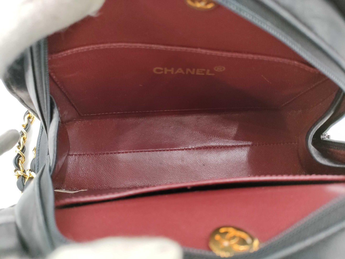 CHANEL Matelasse Chain Shoulder Bag Lambskin Round Shoulder Bag