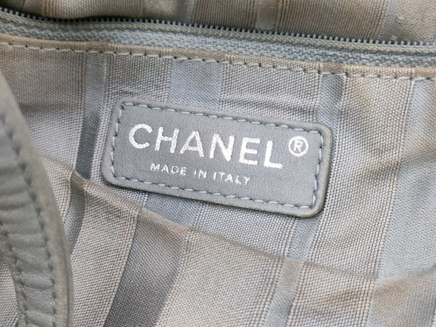 CHANEL Chain Shoulder Coated Canvas Shoulder Bag