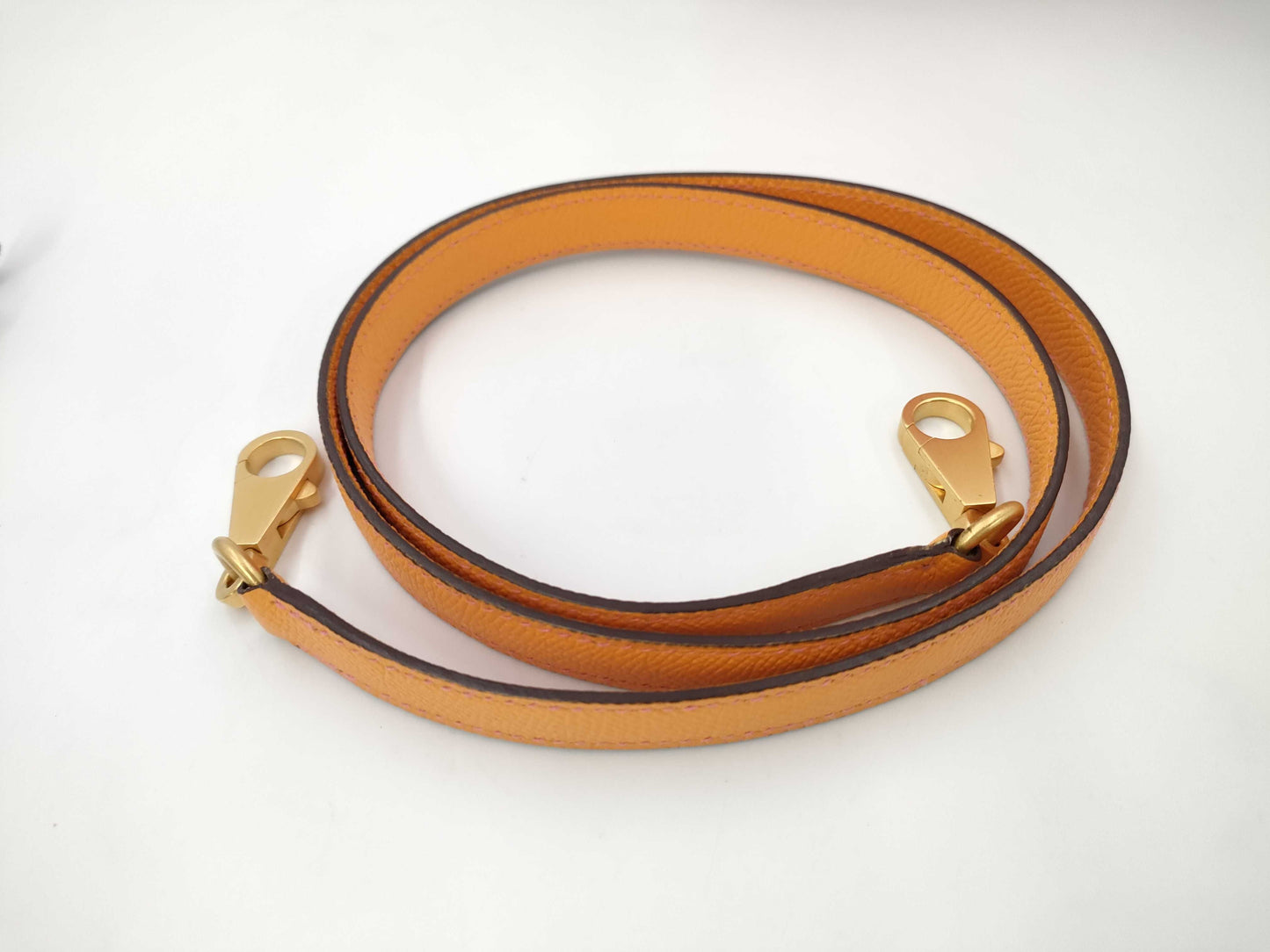 HERMES Kelly 28 Serie Personal Order Epsom Leather Rose Azalee Jaune D'or with Matte Gold Hardware and C Stamp