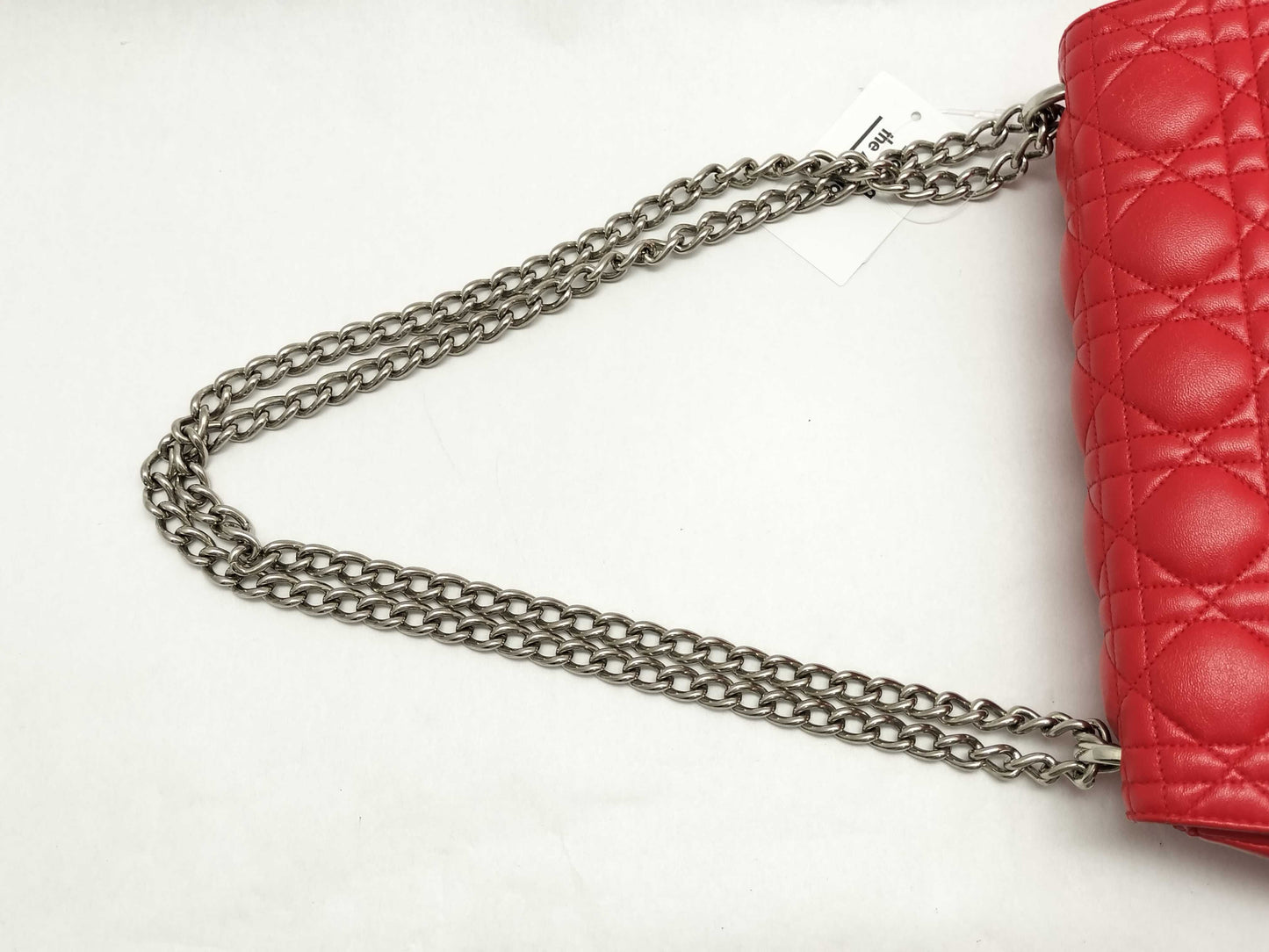 Dior Miss Dior Red Cannage Lambskin Leather Silver Shoulder Bag 01-BO-0174