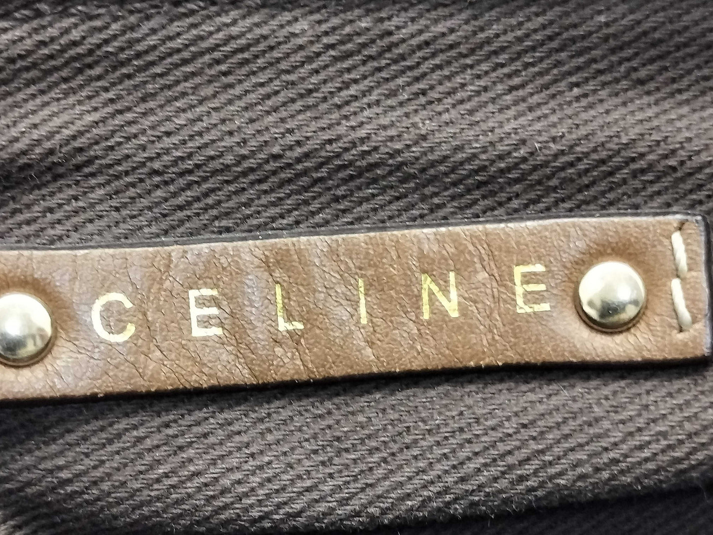 CELINE Celine Pochette Hobo Handbag in Purple/Brown Horse Carriage Print Canvas with Gold SC-ST-0097