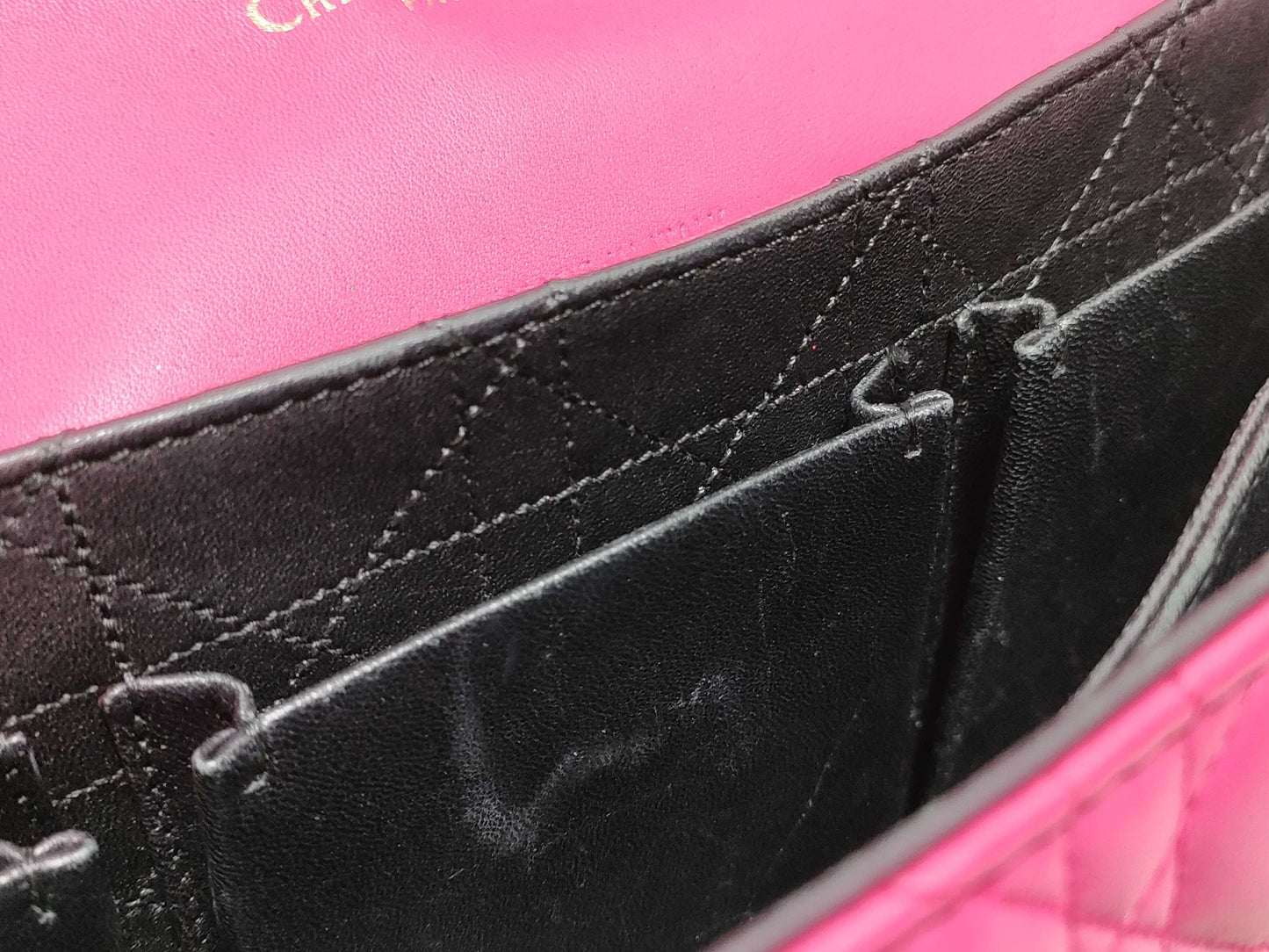 Dior Dior Medium Miss Dior Fuchsia Cannage Lambskin Leather Gold Shoulder Bag 18-MA-0142