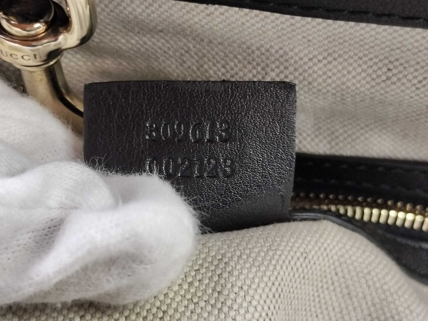 GUCCI Nice Tote in Black Micro Guccissima Patent Leather with Gold Tote Bag, 309613 002123